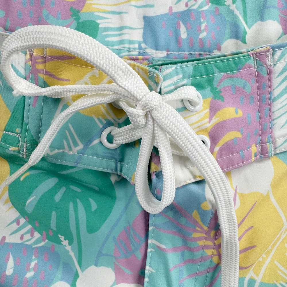 Burnside Womens Tropical Palm Print Board Shorts Blue Swimwear Size Large NWT - Picture 6 of 9
